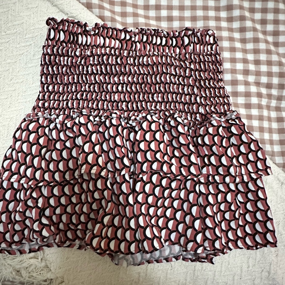 Alice Blue Textured Skirt with Pink and Black Accents
